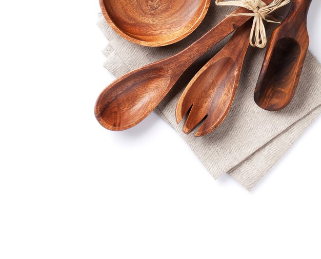 Zestaw przyborów kuchennych na drewnianym blacie